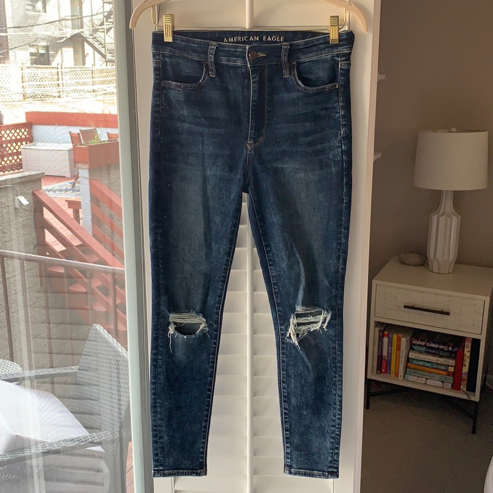 AE Distressed Next Level Stretch High Rise Jegging